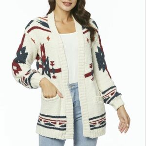 Audrey Parks Geo open front long cardigan